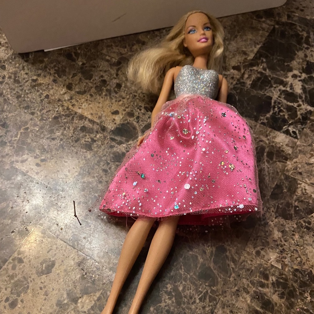 Barbie with Silver Sparkles and Pink Skirt